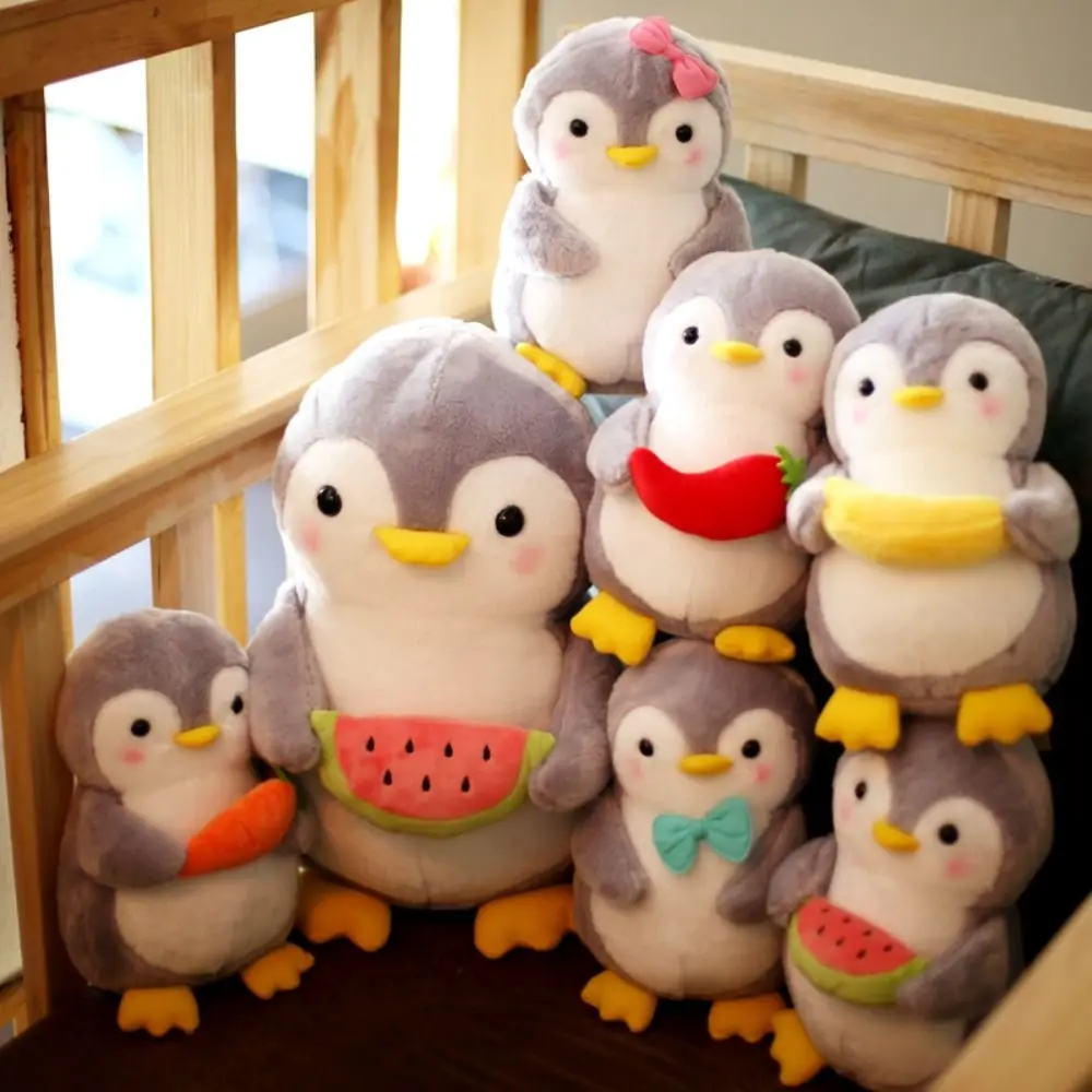 

Holding Fruits Penguin Soft Pillow Soft Vegetable Penguin Plush Toy Huggable Simulation Animal Penguin Stuffed Dolls Room Decor