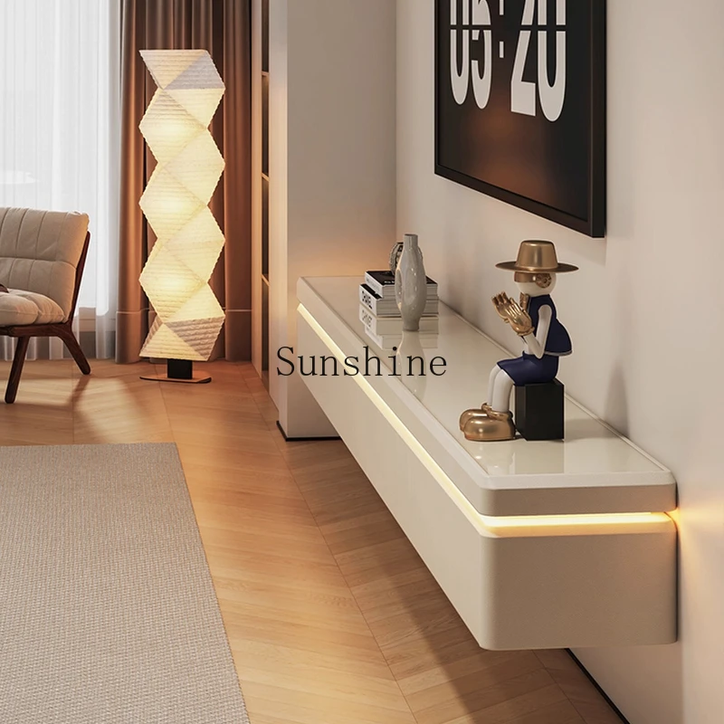 

Hanging TV Cabinet Living Room Household Light Luxury Premium French Cream