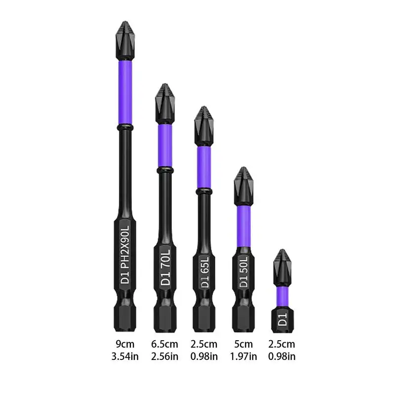 Screwdriver Bit Set Steel Magnetic Drill Bit Set Multi-Purpose Screwdriver Bits For 1/4 Inch Screwdrivers Impact Resistant Drill