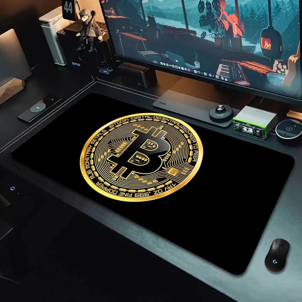 Bitcoin Gaming Accessories HD Print Mouse Pad Non-Slip Rubber Gamer Mouse Mat Carpet Computer Mousepad Deskmat Tapis De Souris