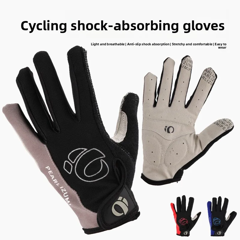 Cycling Full-Finger Gloves Road Bike Mountain Bike Bicycle Shockproof Glove Cycling Silicone Long-Finger Glove Cycling Equipment