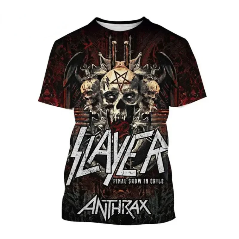 New Slayer Torrent Metal Band 3D Print T-shirt Fashion Men Clothing Dark Gothic Ghost Skull Oversized T Shirt Harajuku Tops Tees