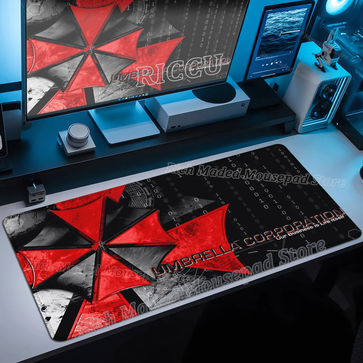 Spiel-Mauspad, R-Resident Evil 4, Mauspad, große Schreibtischunterlage, Tastatur, Büro, Tischunterlage, Gummi, Gamer-Matten, PC, rutschfestes Schreibtischzubehör