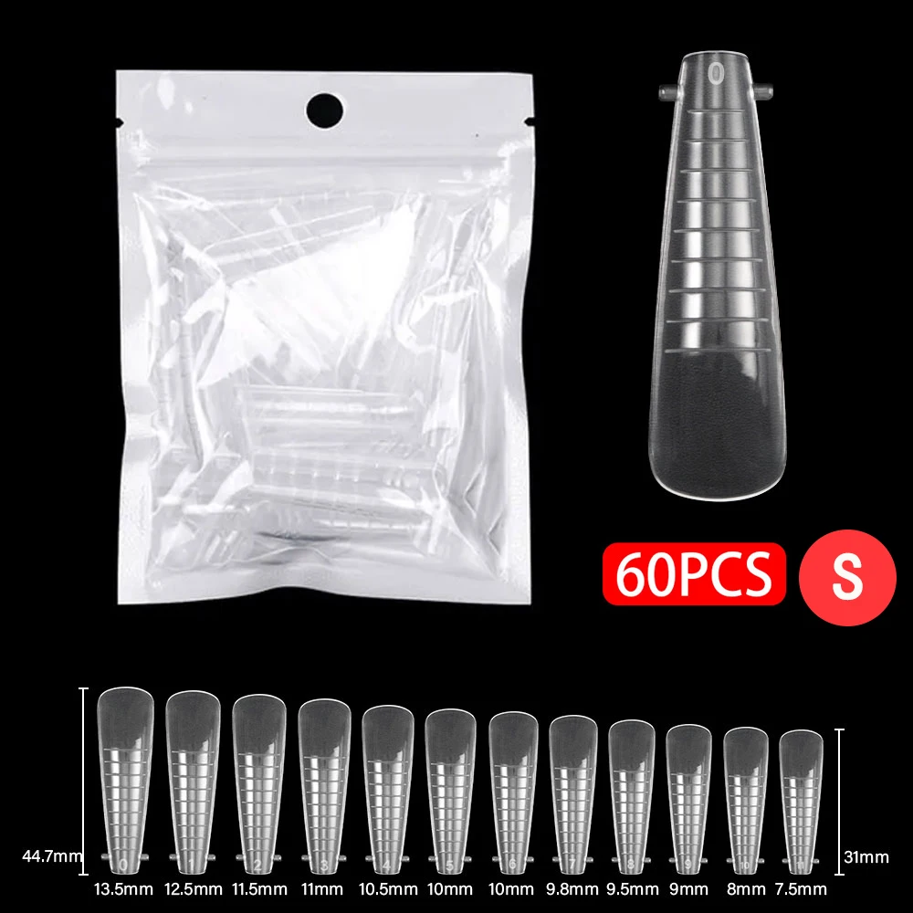 60Pcs/Bag Nail Extension Forms Top Molds Dual System Nails Forms For UV Gel Polish Quick Building Mold Manicure Art Accessories