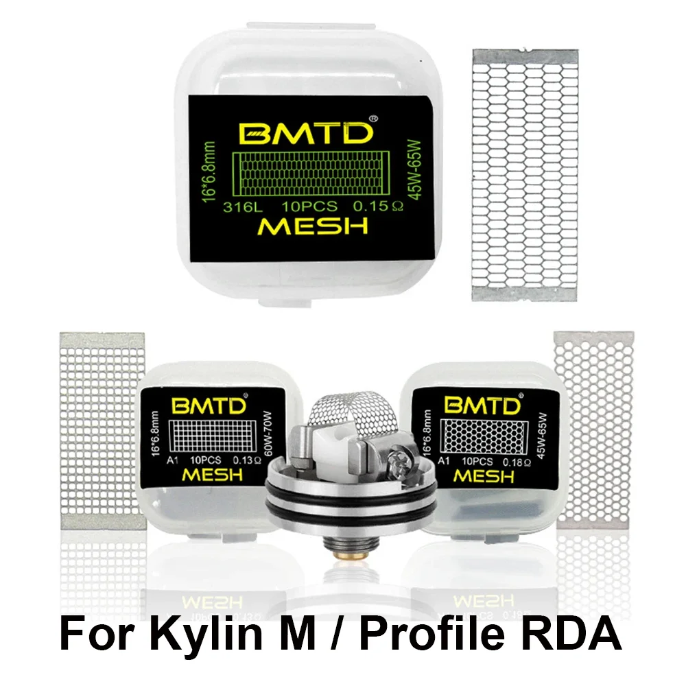 10pcs/box BMTD PreBuilt Coils A1 SS316 NI80 0.13ohm 0.18ohm Mesh Coil Wire for Kylin M RTA Wotofo Profile RDA Tank