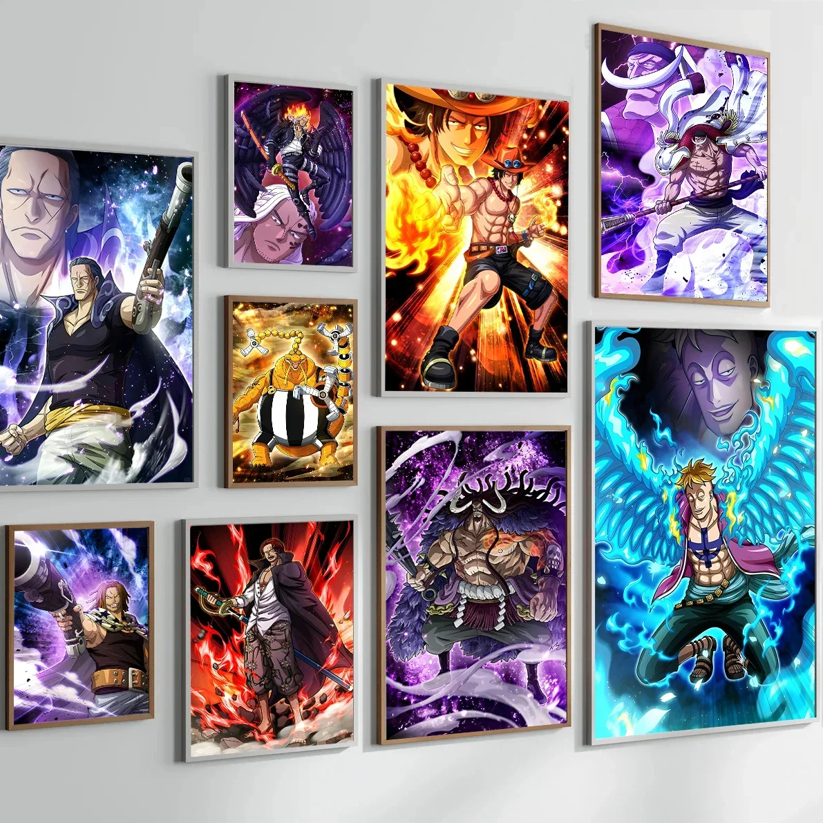 

One Piece Whitebeard Self-adhesive Poster Sticker Anime Wallpaper Figures Marco Home Decoration Painting Wall Art Luffy Kid Gift