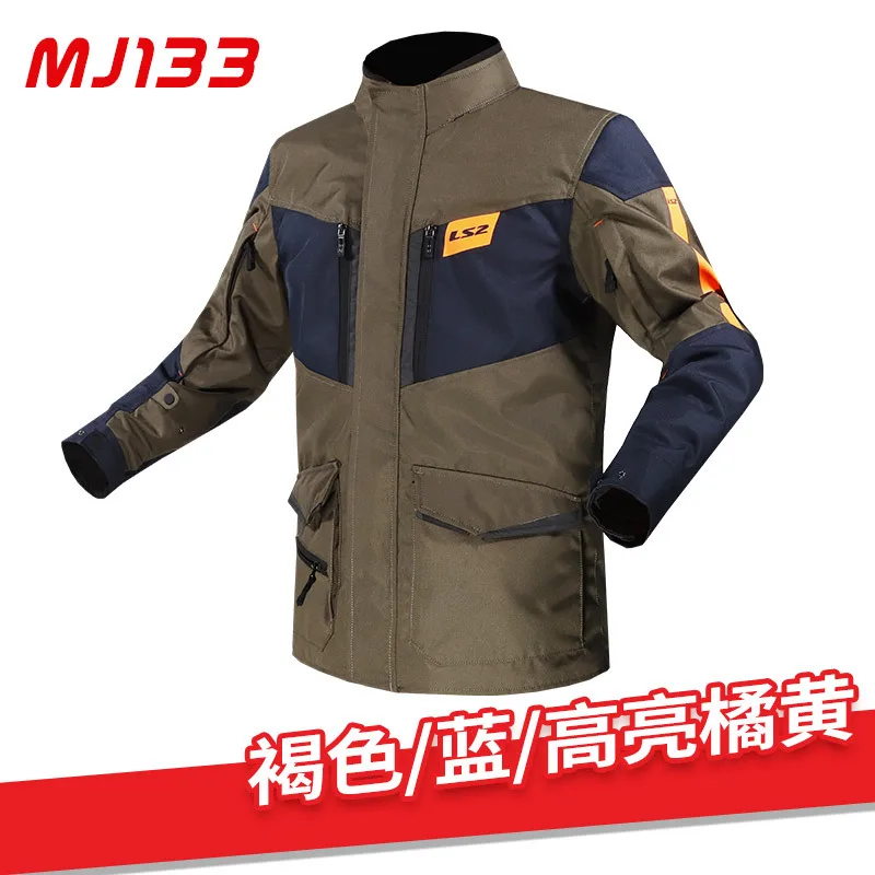 New LS2 MJ128 Motorcycle Racing Suit Unisex Four Seasons Anti-fall Waterproof Thermal Motorbike Rally Riding Outfit Touring