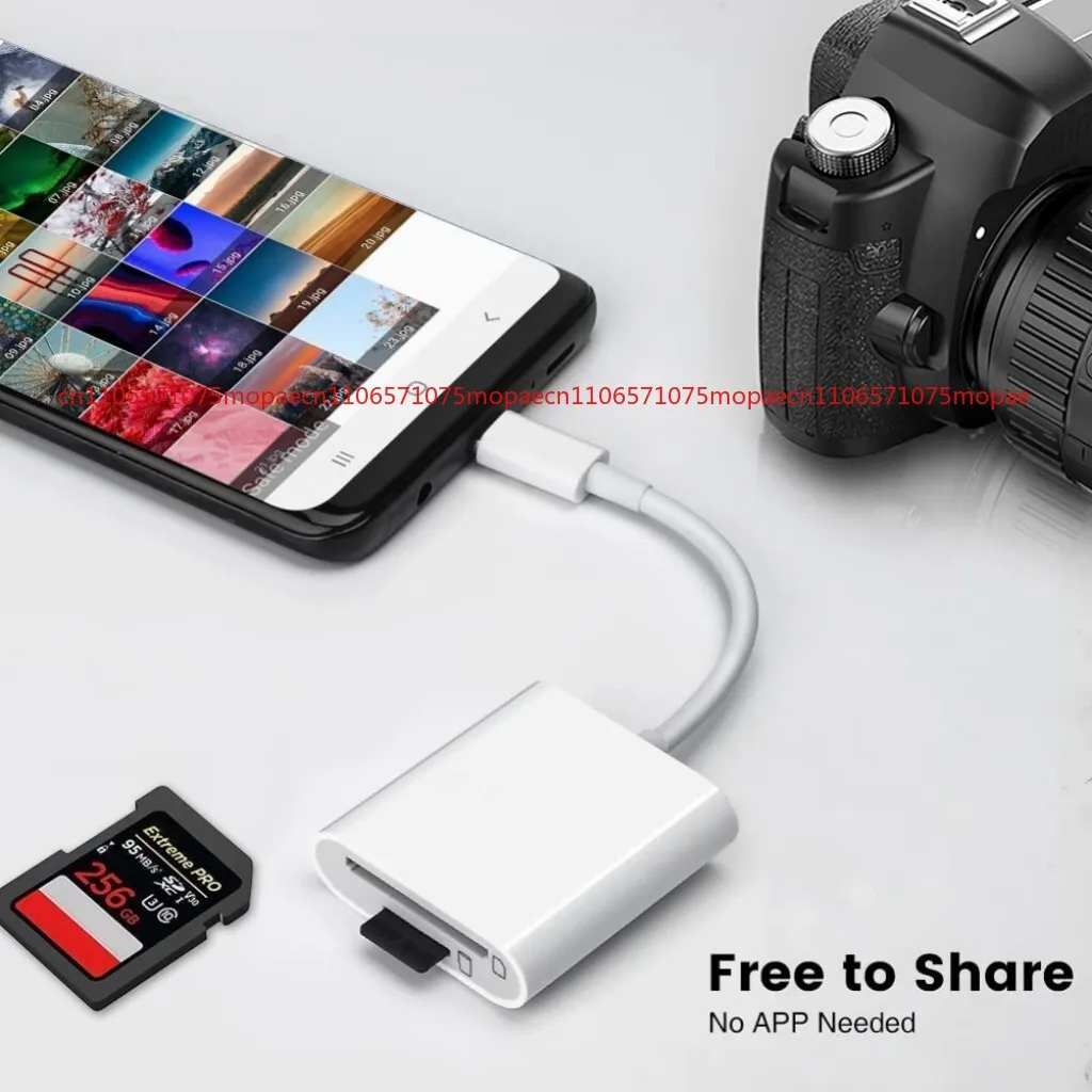 USB C to SD/TF Card Reader, Type C to SD/Micro SD/SDXC/SDHC Card Adapter