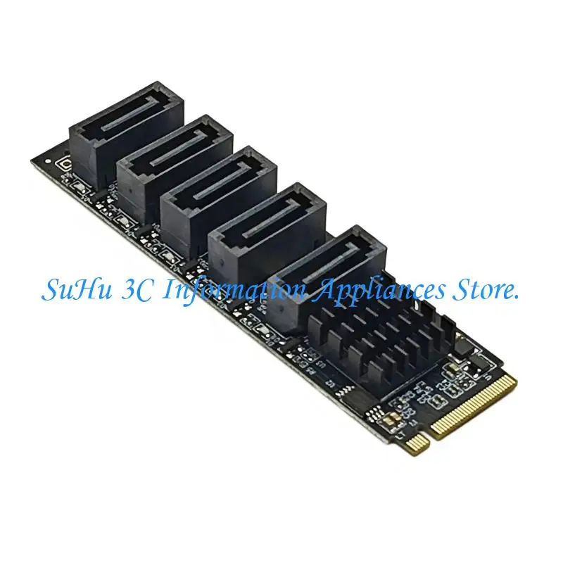 PCIE to Sata3.0 Internal Five Drive Card for Key-M Host Storage Way Growth Use