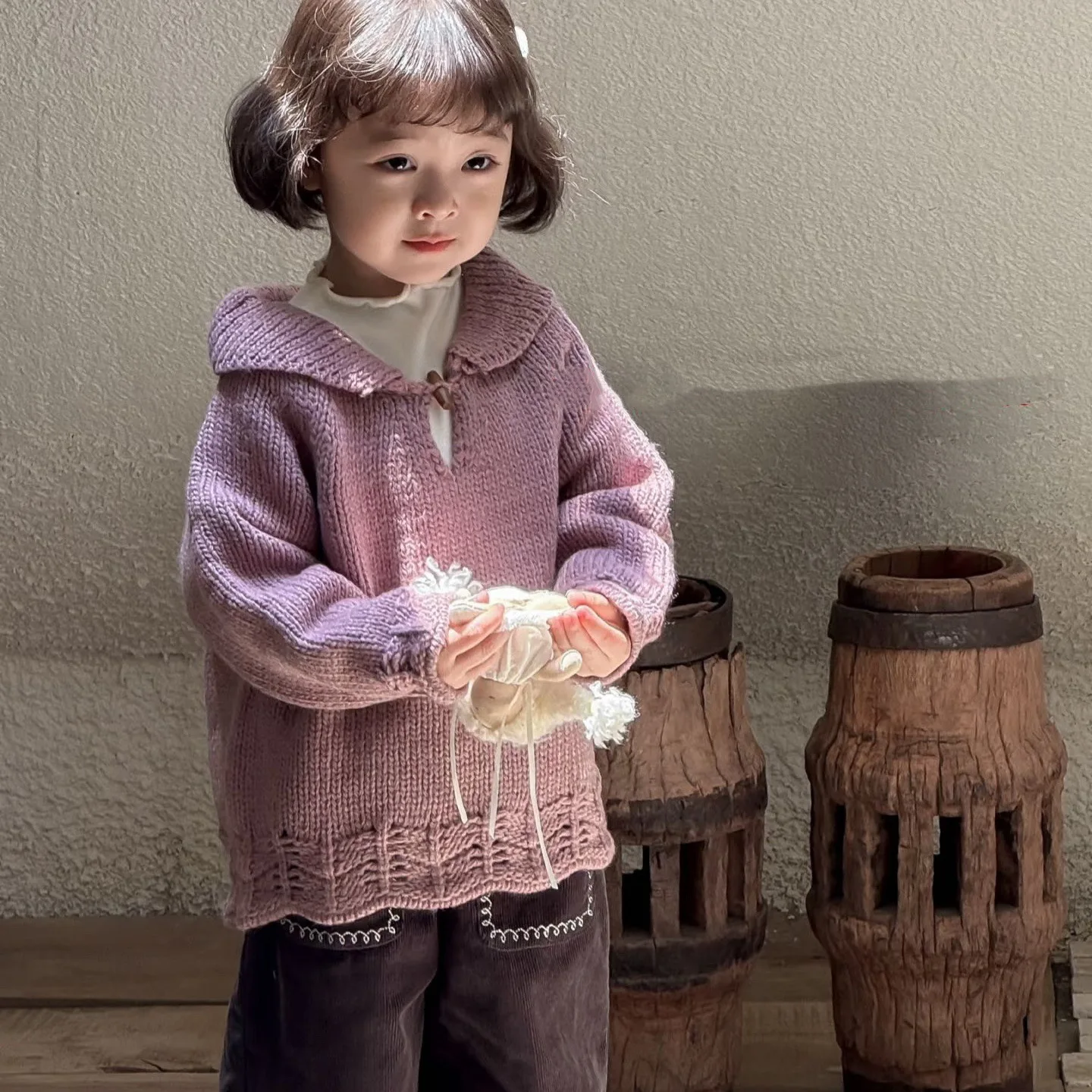 

Girls Sweater 2025 Autumn New Children's Clothing Girl Knitted Baby Long Sleeve Top