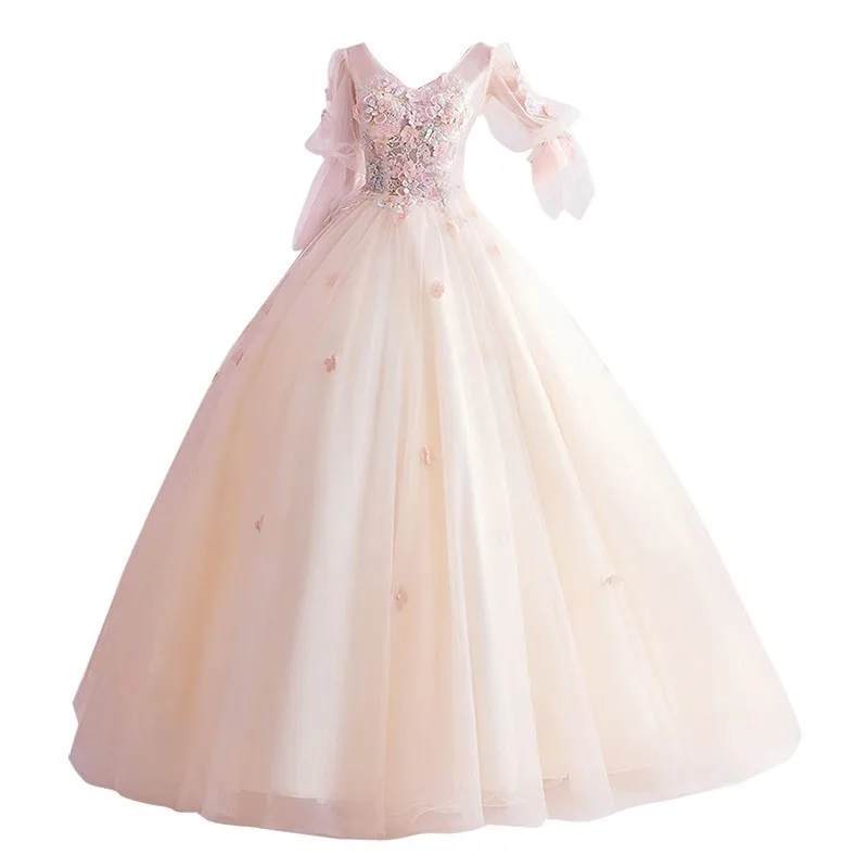 

Элегантное ежегодное вечернее платье цвета шампанского, весна 2026, новое модное свадебное платье с длинными рукавами, платье для тостов, банкетное платье