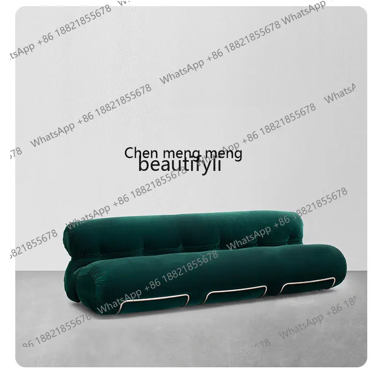 

Retro Affordable Luxury Green Fabric Sofa Designer Nordic Simple Living Room Home Two Or Three-Seat Silent Style furniture
