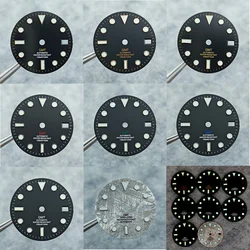 28.5mm Dial Glossy Watch Dial Black blue Dial Green Blue Red Orange GMT Text Black Gold Rose Edge Fit NH34 Movement C3 Luminous