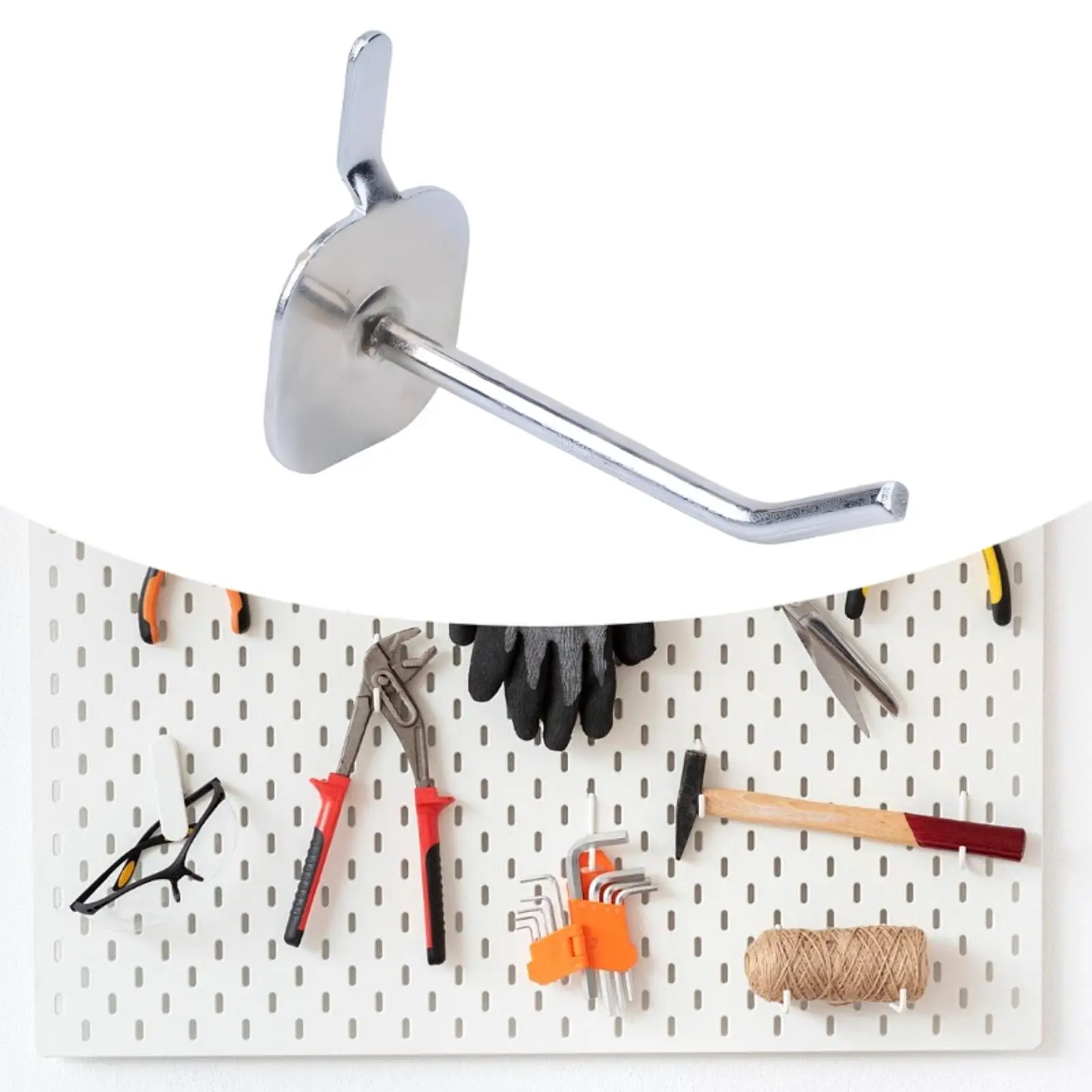 Metal Pegboard Hooks Square Tube Heavy Duty Display for Tools Organizer Garage Shop Accessories