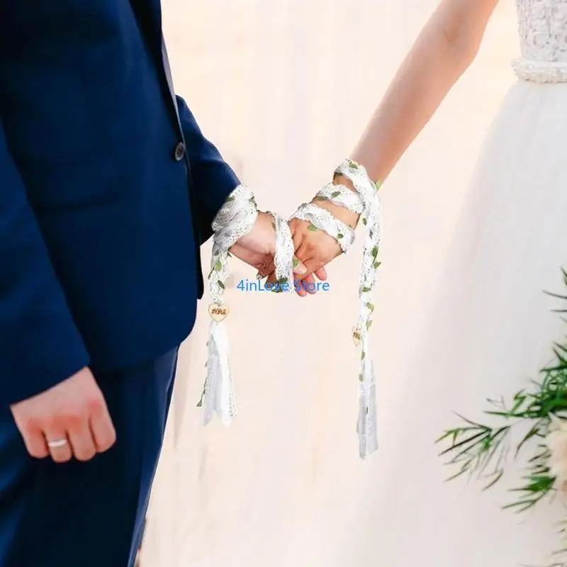 T4MD Elegant Green Vine Leaf Bridal Wedding Lasso Rope for Symbolic Marriage Rituals