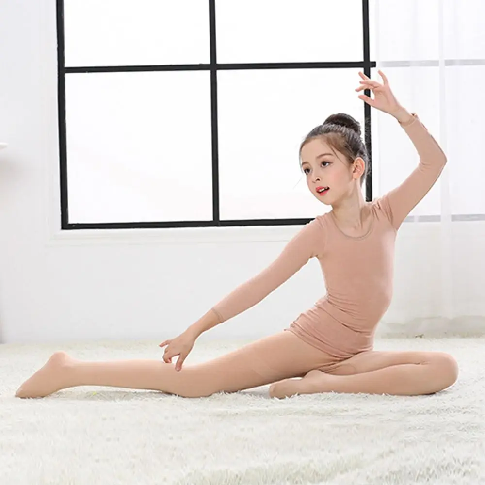 Fashion Spring Autumn Thermal Underwear Suits Elastic Fleece Ballet Underwear Set Long Warm Dance Tights Dance