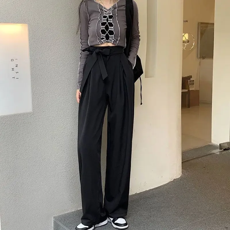 Female Trousers Spring Autumn New In 90s Casual Women\'s Tailoring Office Work Dress Pants Nylon Slacks Aesthetic Xxl Classic G