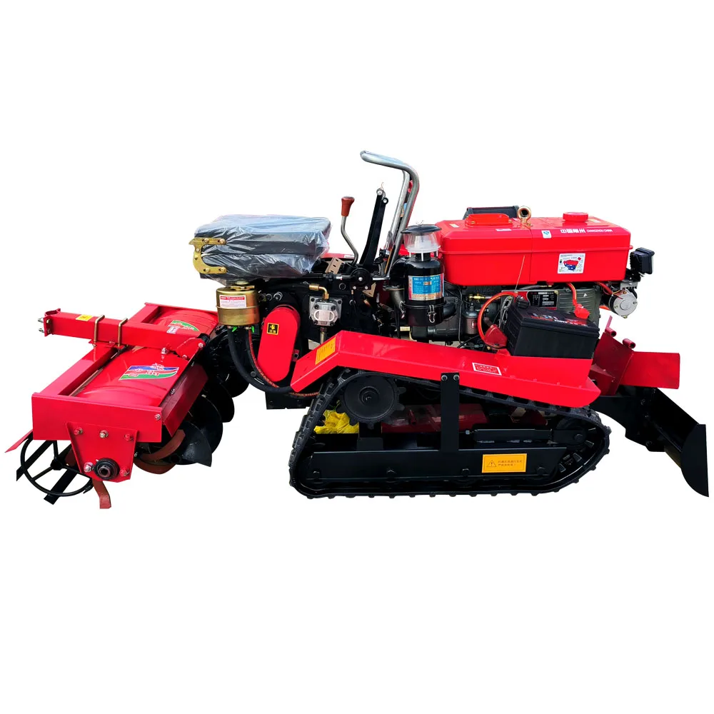 New Agricultural Diesel Rotavator 40 HP Small Four Wheel Sit-On Crawler Rotavator for Farm