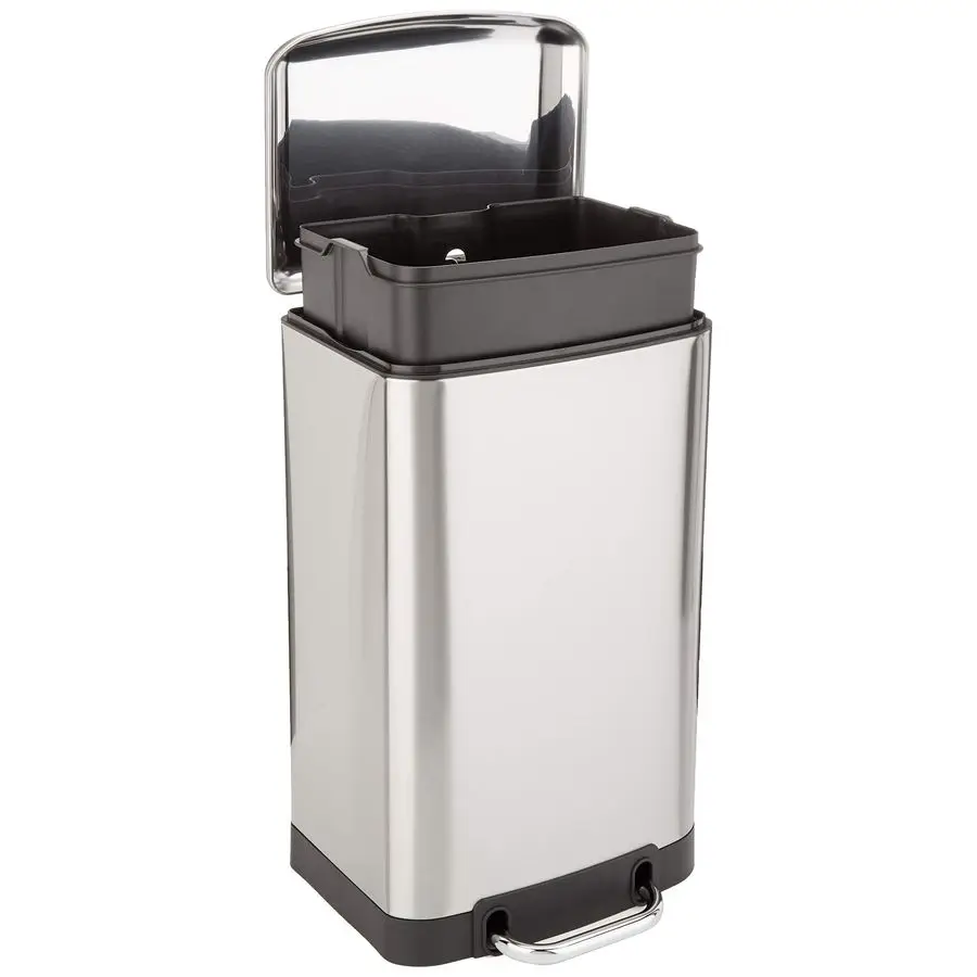 

Rectangular Small Trash Can with SoftClose Step Pedal, Removable Inner Bucket, HandsFree, SpaceSaving, Smudge Resistant, 20l 5.3