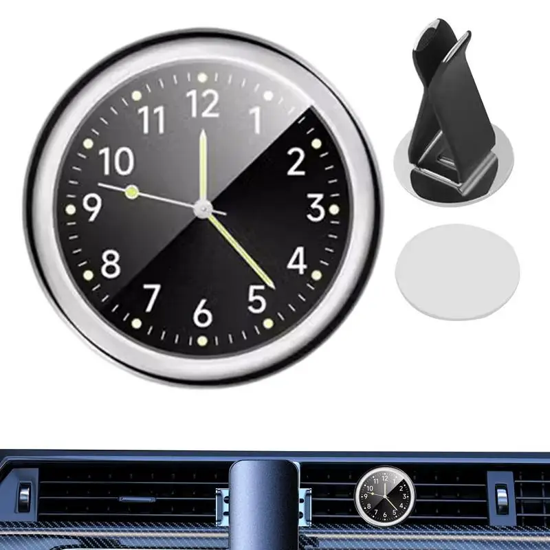 Automobile Clock Interior Automobile Clock Portable Mini Clock Decoration Luminous Analog Watch Ornaments For Cars Trucks RVs