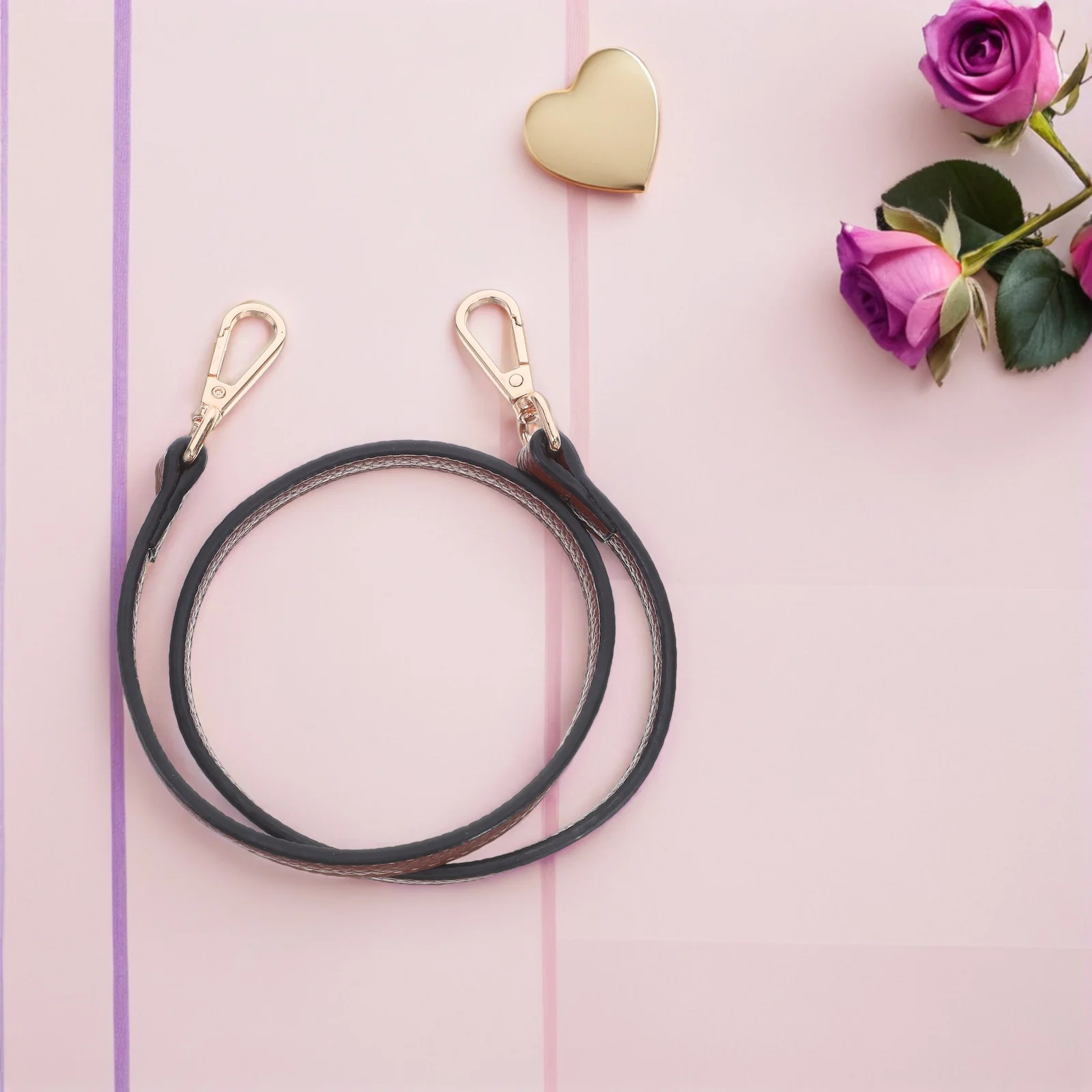 

Brown PU Handbag Strap Replacement Strong Metal Buckle Comfortable Shoulder Pad for Women Purses Briefcases