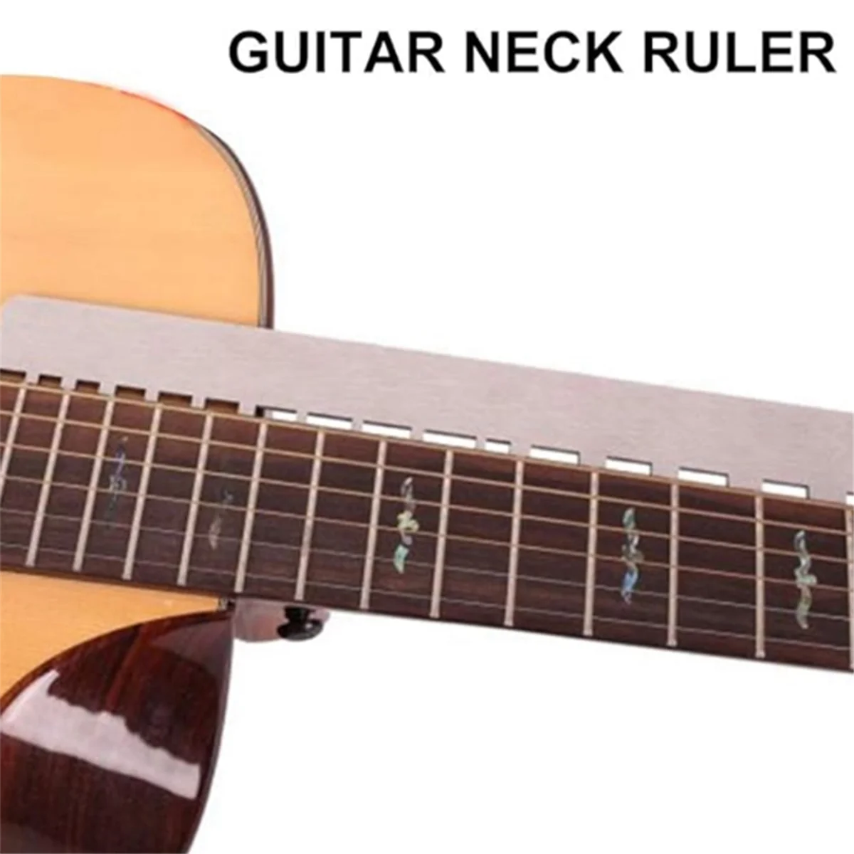 Guitarra bajo cuello con muescas borde recto traste balancín cuerda acción regla Luthier herramienta Set-AA85