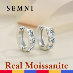 SEMNI GRA Certified Moissanite Diamond Hoop Earrings for Women Girls Brilliant Wedding Jewelry Promises Gift Forever Love