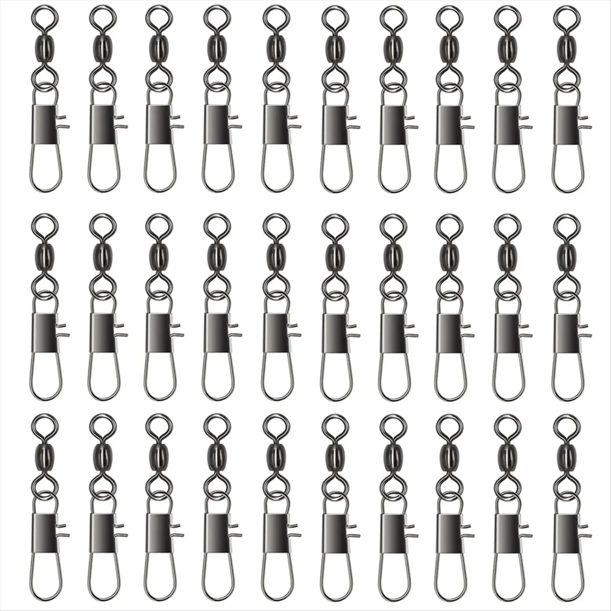 100-個スイベル釣りコネクターピンベアリングローリングスイベルスナップファストロッククリップ釣り具アクセサリー-[cilae-17r]