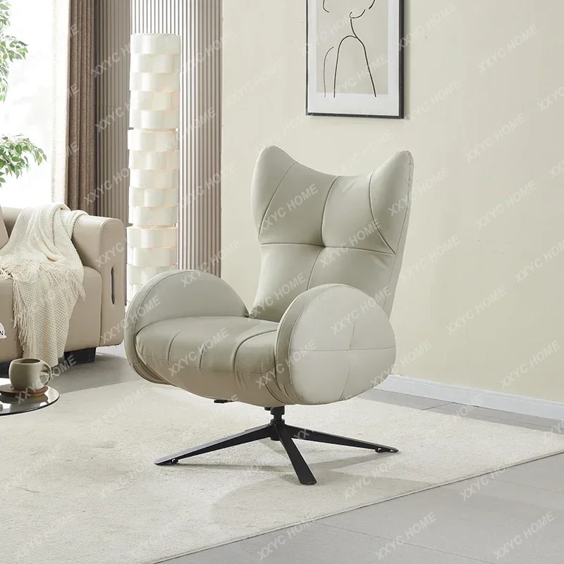 HHItalian Light Luxury Ecological Leather Sofa Chair Household Living Room Leisure Single Computer Recliner Lazy Chair