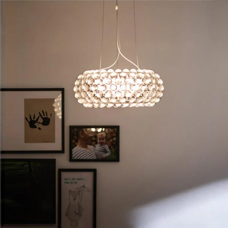 Italian Foscarini Caboche Acrylic Ball Pendant Lighting,Decoration Hanging Living Dining Room Bedroom Restaurant Art Fixtures