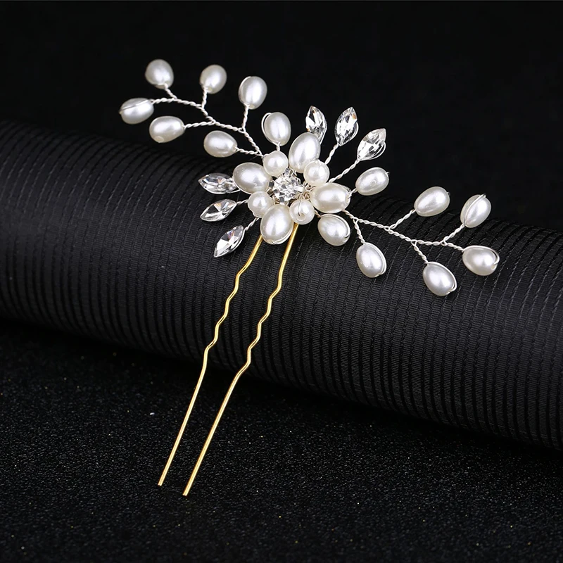 Wedding Hair Combs U Shape Pearl Hair Clips Accessories for Women Head Ornaments Jewelry Bridal Headpiece Hairstyle Design Tools