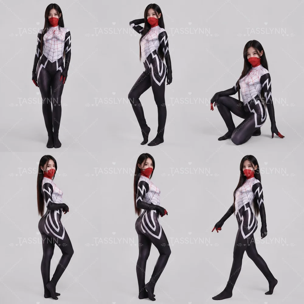 silk-cindy-moon-cosplay-full-set-black-white-lightning-zentai-bodysuit-with-red-mask-women-superhero-costume-for-halloween
