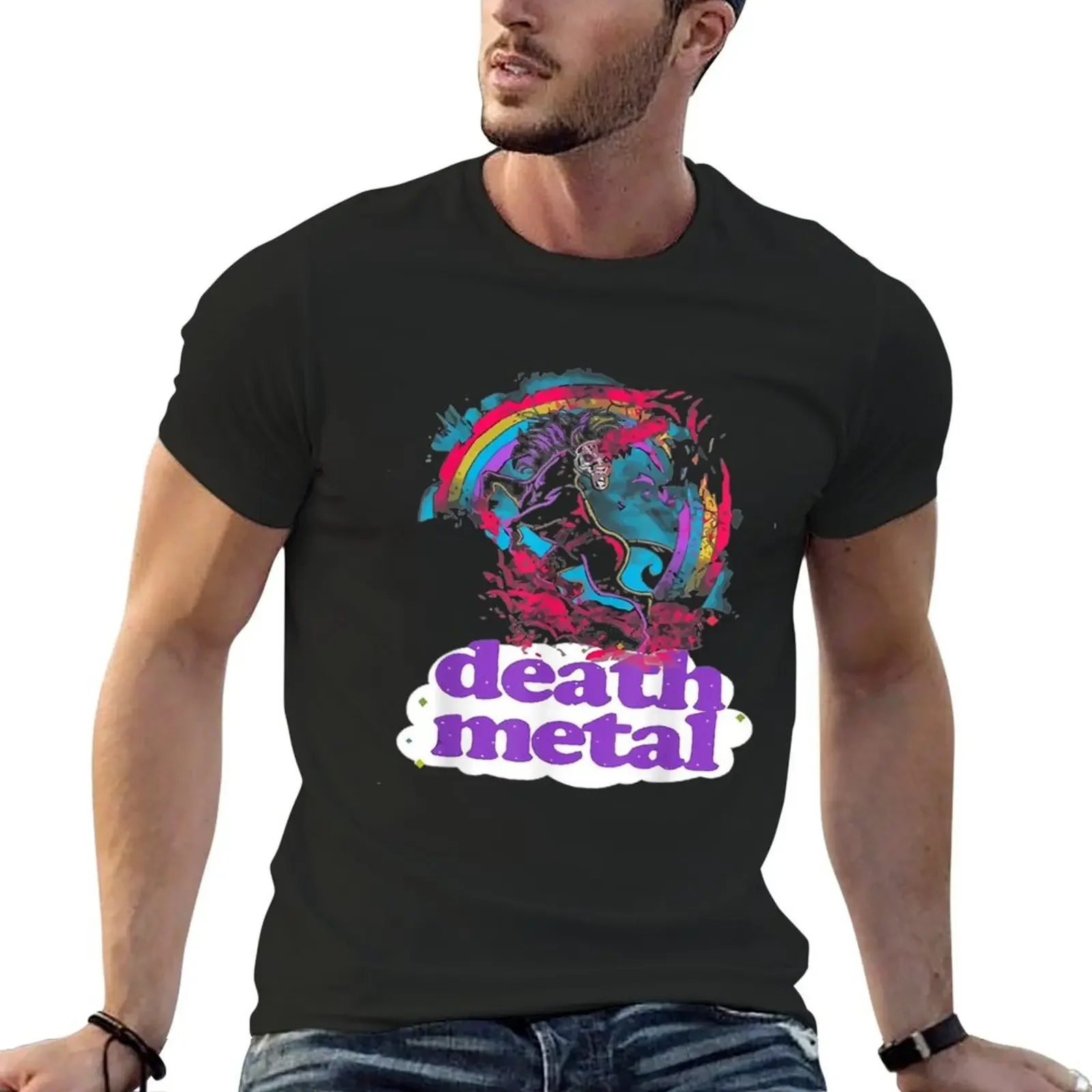 

Death Metal Unicorn T-Shirt blue lock essential t shirt Luxury man anime figures compression shirt men