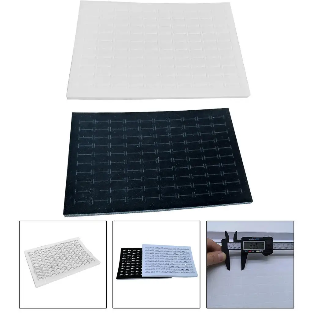 

5x 100 Slots Ring Pad Foam Insert Velvet Rings Organizer Retail Rings Display
