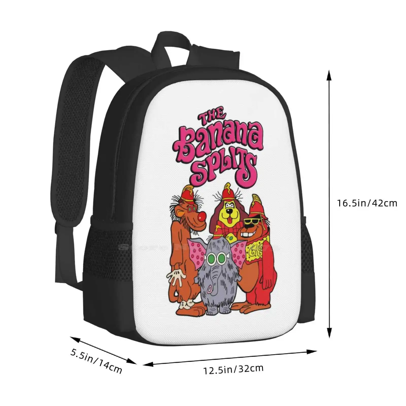 A Banana Splits Pattern Design Mochila, Bolsa de Viagem, Laptop, Escola, Viagem, Snorky, Drooper, Vintage