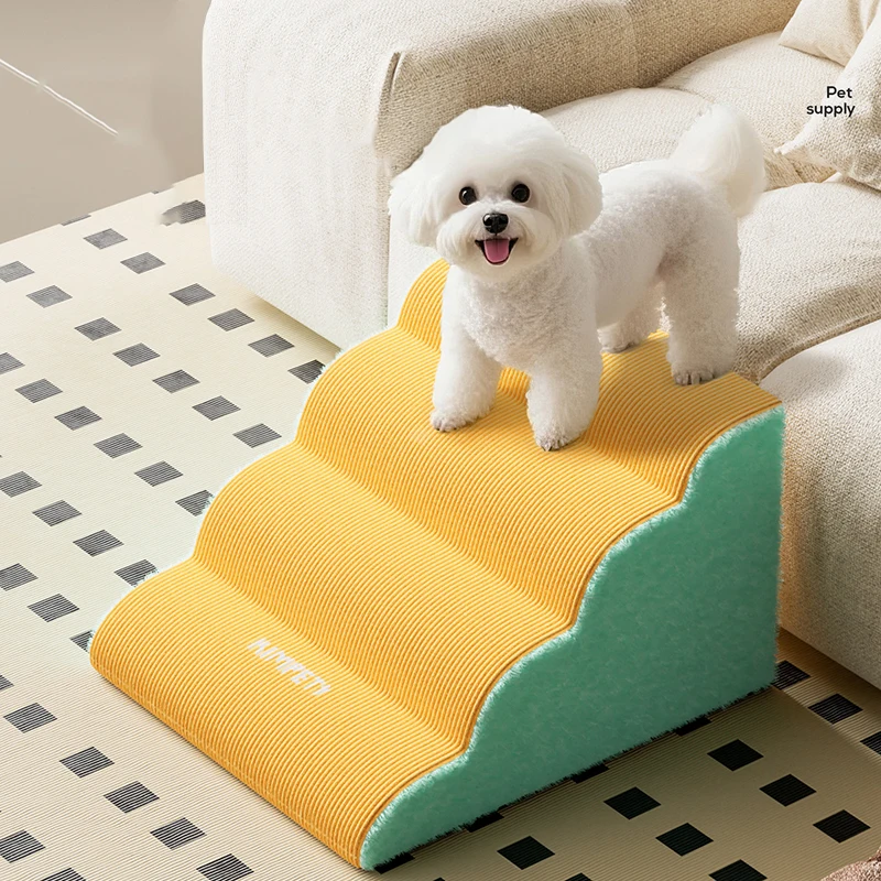 

Detachable Washable Pet Stairs Anti-slip Removable Protect Older Dogs Puppy Training Foam Pet Safety Ramp Stairs Beds Furniture