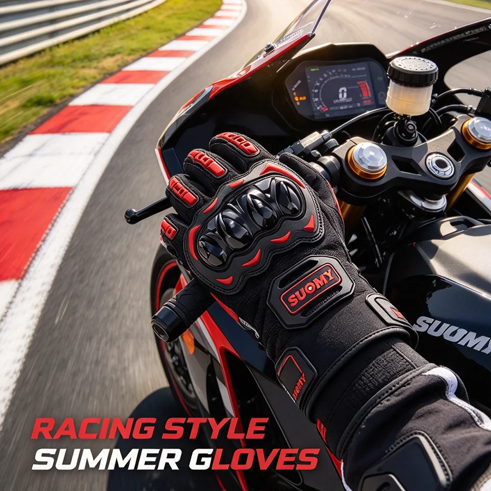 Suomy Summer Breathable Touch Screen Motorcycle Gloves Anti-Fall Protection Glove for Outdoor Riding Breathable Equipment Items