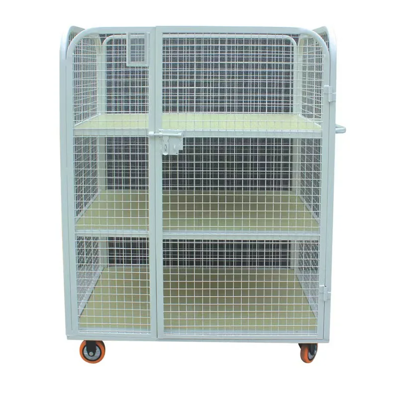 

Three-Side Folding Roll Container Cage Trolley Industrial Movable Loadable Two-Layer Cutting Car Garment Factory Trolley