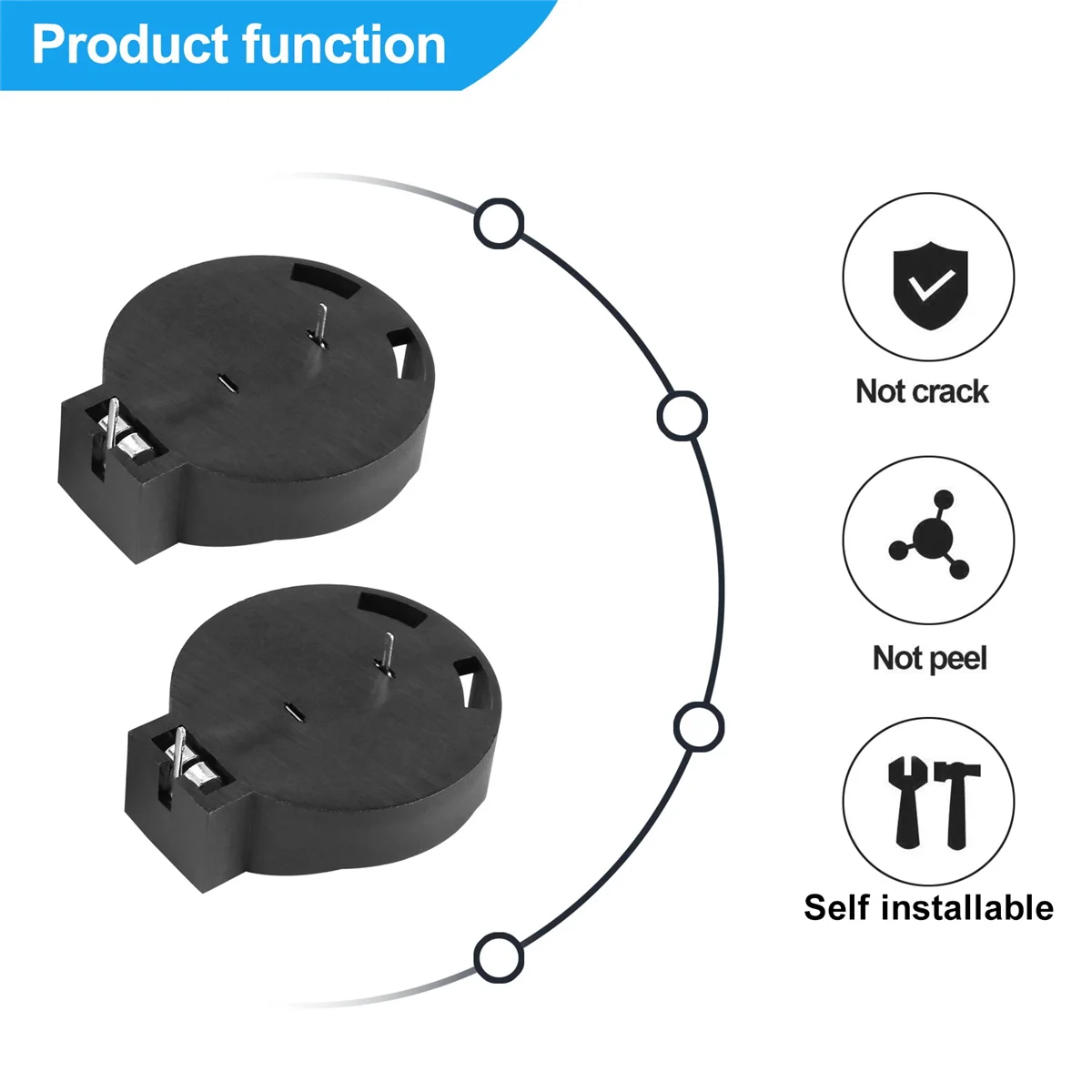 2 Stück cr2450 Knopfzellen knopf Batterie fach halter Gehäuse 2 Stifte schwarz