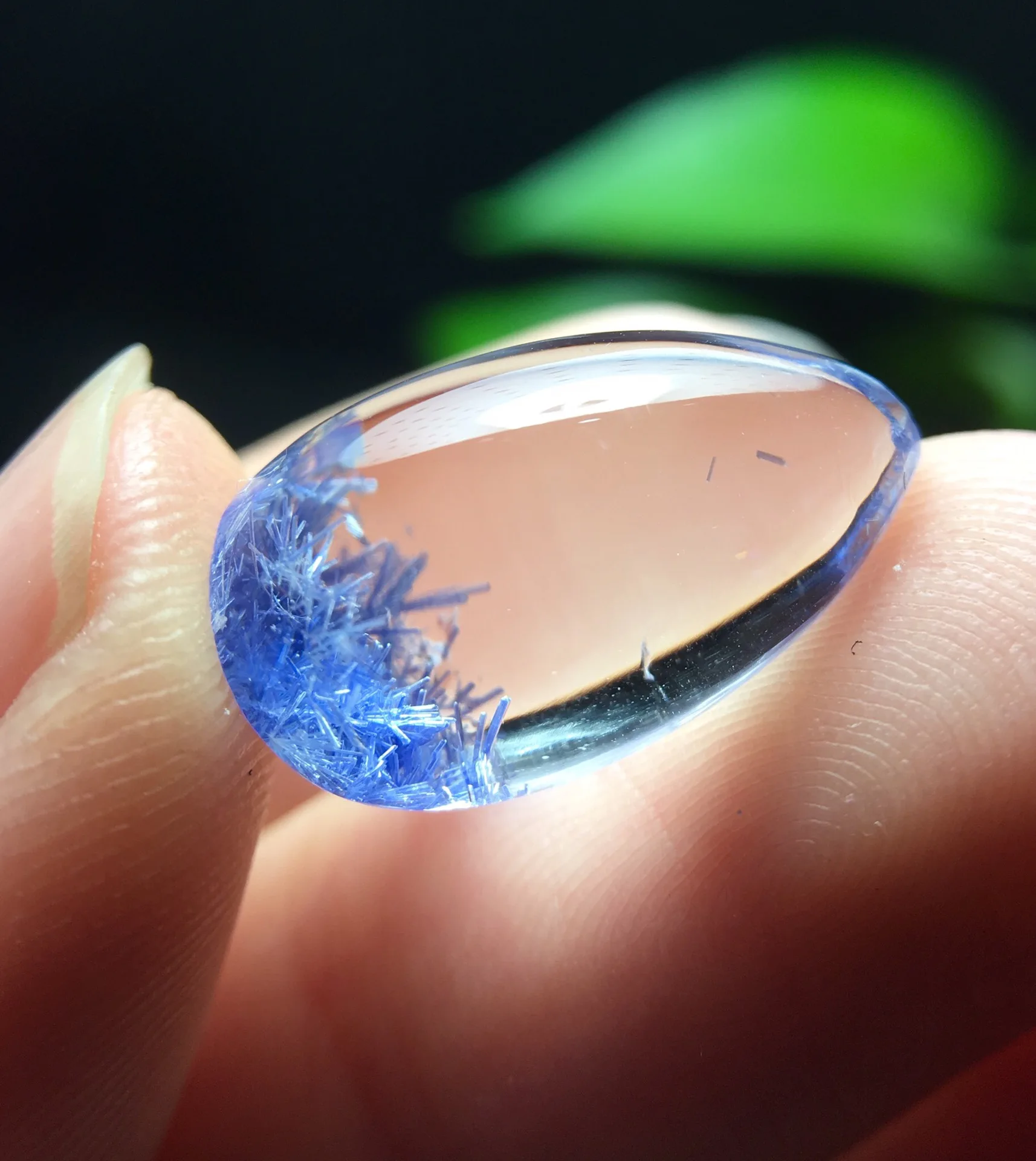 

Natural Blue Rutilated Dumortierite Quartz Pendant 18.6*11.2*8.7mm Clear Flower Necklace Gold Jewelry AAAAAAA