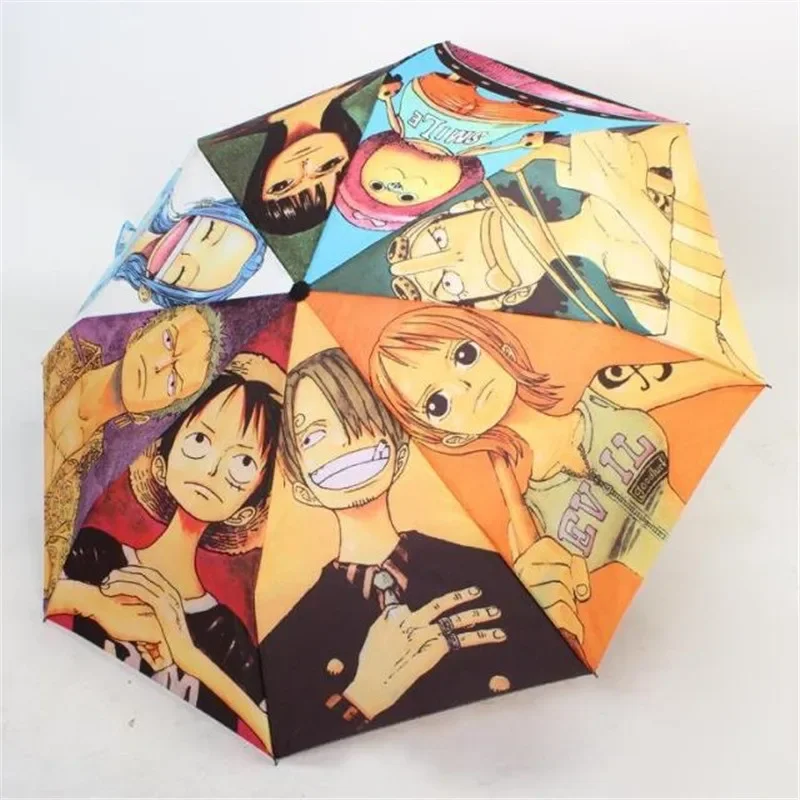 Anime One Piece Cartoon Sun Anti-UV Wind Resistant Automatic Umbrella Rain Sunshade umbrella