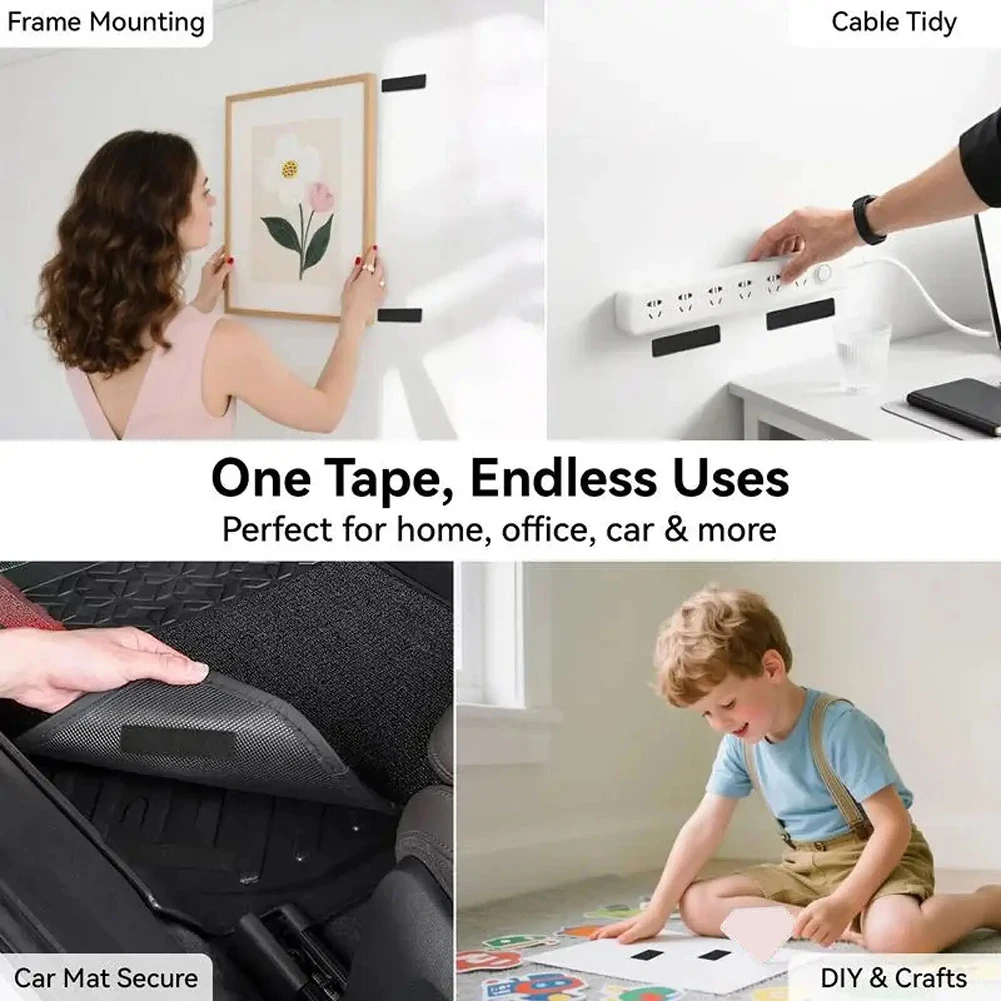 Hook-and-Loop Strip Tape Removable Mounting Tape Cord & Cable Management