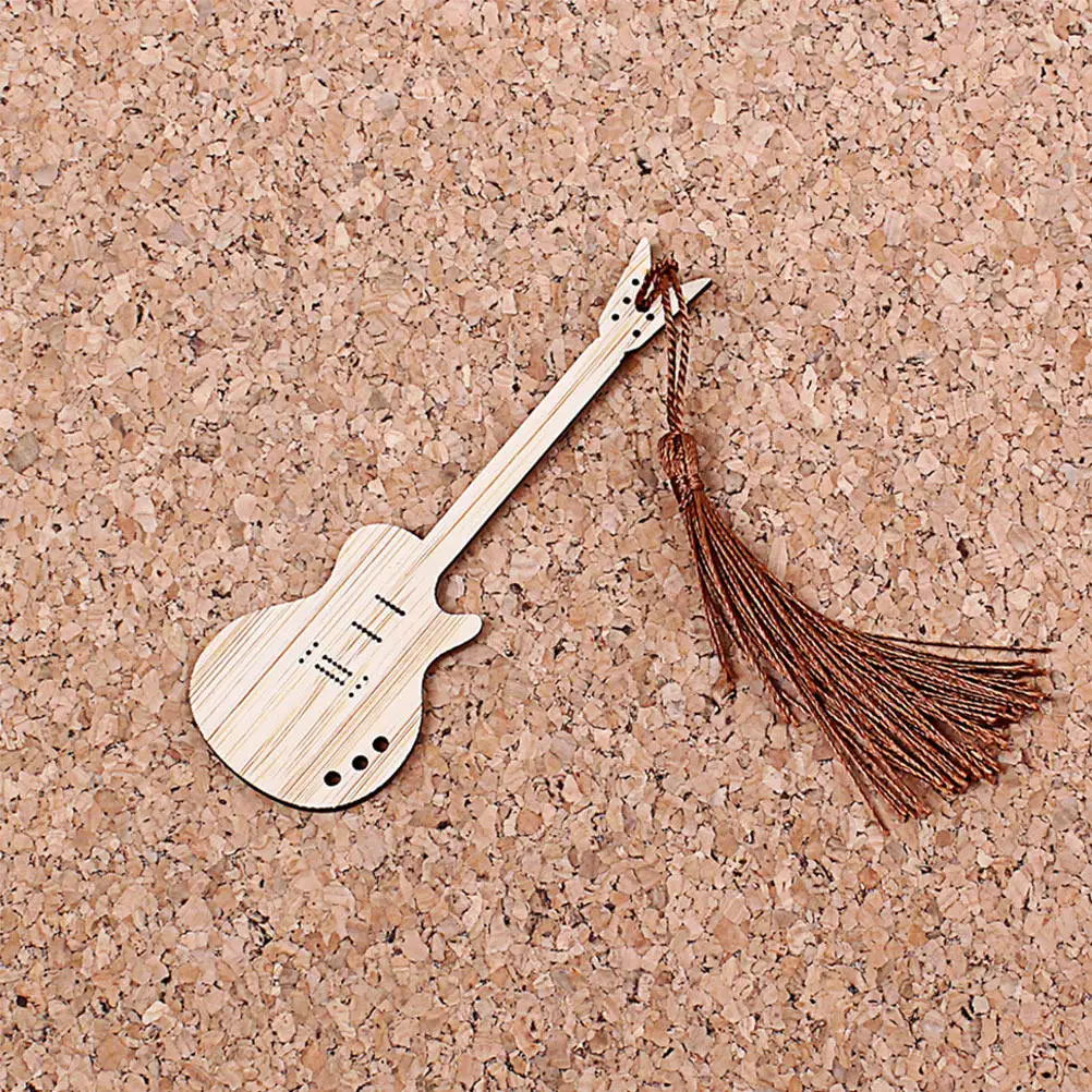 

Premium Bamboo Guitar Shape Bookmark Creative Page-Marker for Books Strong Reliable Reading Accessory Gift for Graduation