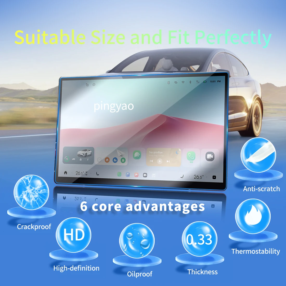 Screen Protector for 2026 EXEED ET HD Tempered Glass GPS Video Navigator Car Stickers  Accessories Fingerprintresistant supplies