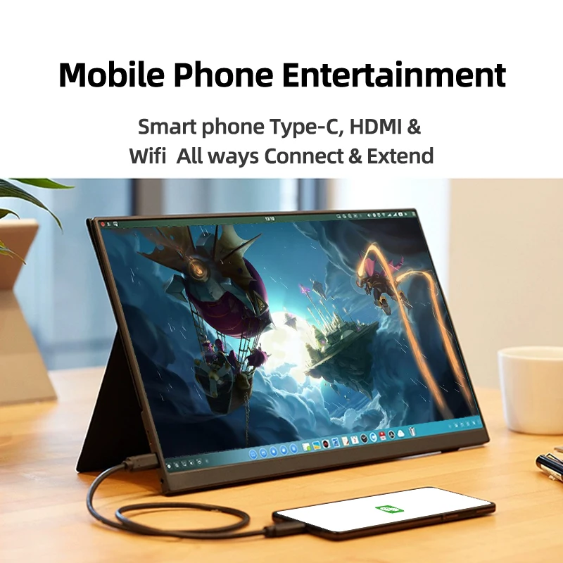 14 Inch Ips 1920*1200p Smart Extender Extra Touch Monitor Compatible Portable Monitor for Mobile Smartphone Laptop Computer