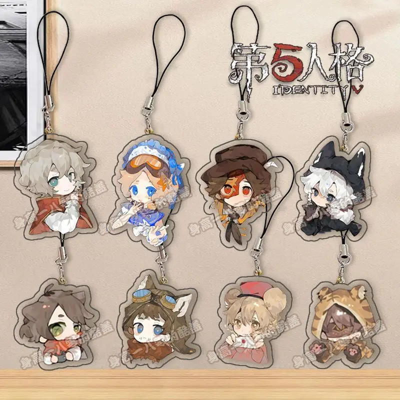 8PCS Anime Identity V Phone Rope Chain Ithaqua Victor Grantz Cosplay Backpack Ornament Pendant Birthday Gifts Boys Girls