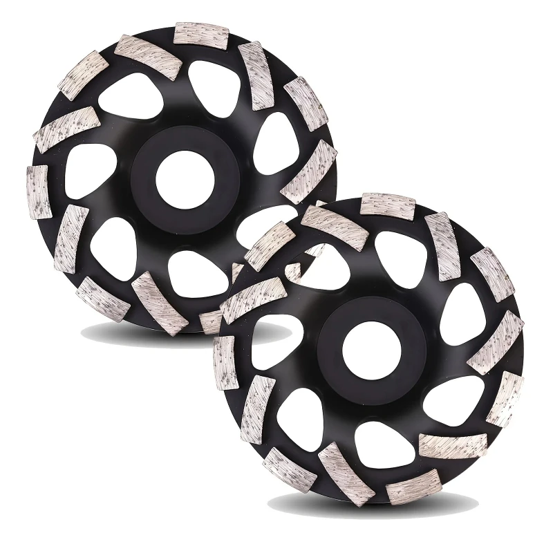 5 Inch Concrete Grinding Wheels 7/8 Inch Arbor Grinding Cup Wheel with Diamond Segments for Paint Epoxy Coating Removal, Black