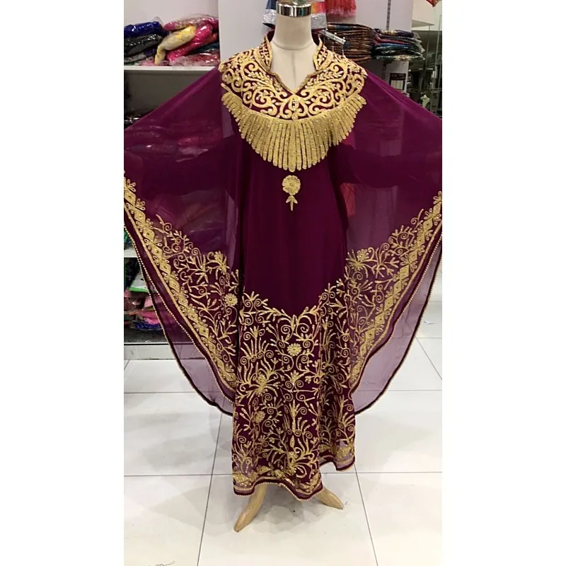 

Moroccan Dubai Kaftans Farasha Abaya Dress Very Fancy Long Gown