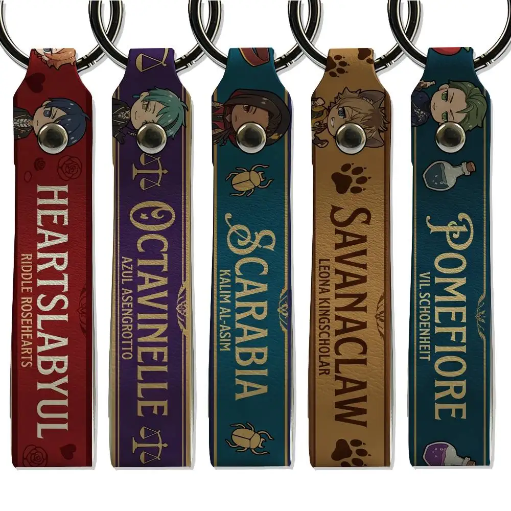 Anime Twisted Wonderland Stainless Steel Key Chain Durable Key Holder Unisex Daily Gift Card Holder Charm