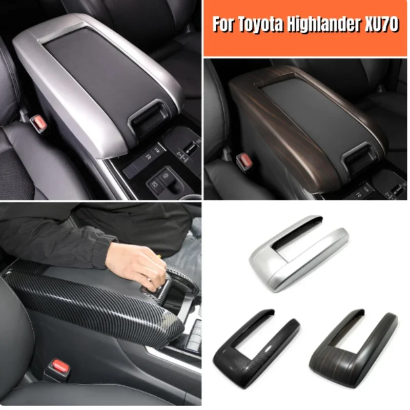 

ABS Car Armrest Box Frame Decoration Cover Trim Sticker Accessories For Toyota Highlander Kluger 2021-2024